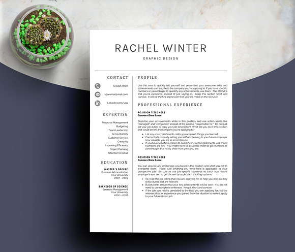 CV Template + Cover Letter in Letter Templates - product preview 1