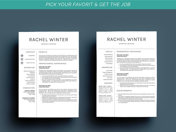 CV Template + Cover Letter in Letter Templates - product preview 3