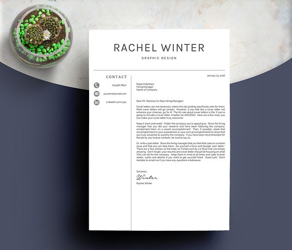CV Template + Cover Letter in Letter Templates - product preview 4
