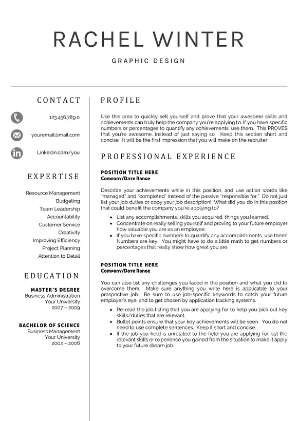CV Template + Cover Letter in Letter Templates - product preview 7