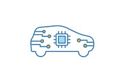 AI car in side view color icon