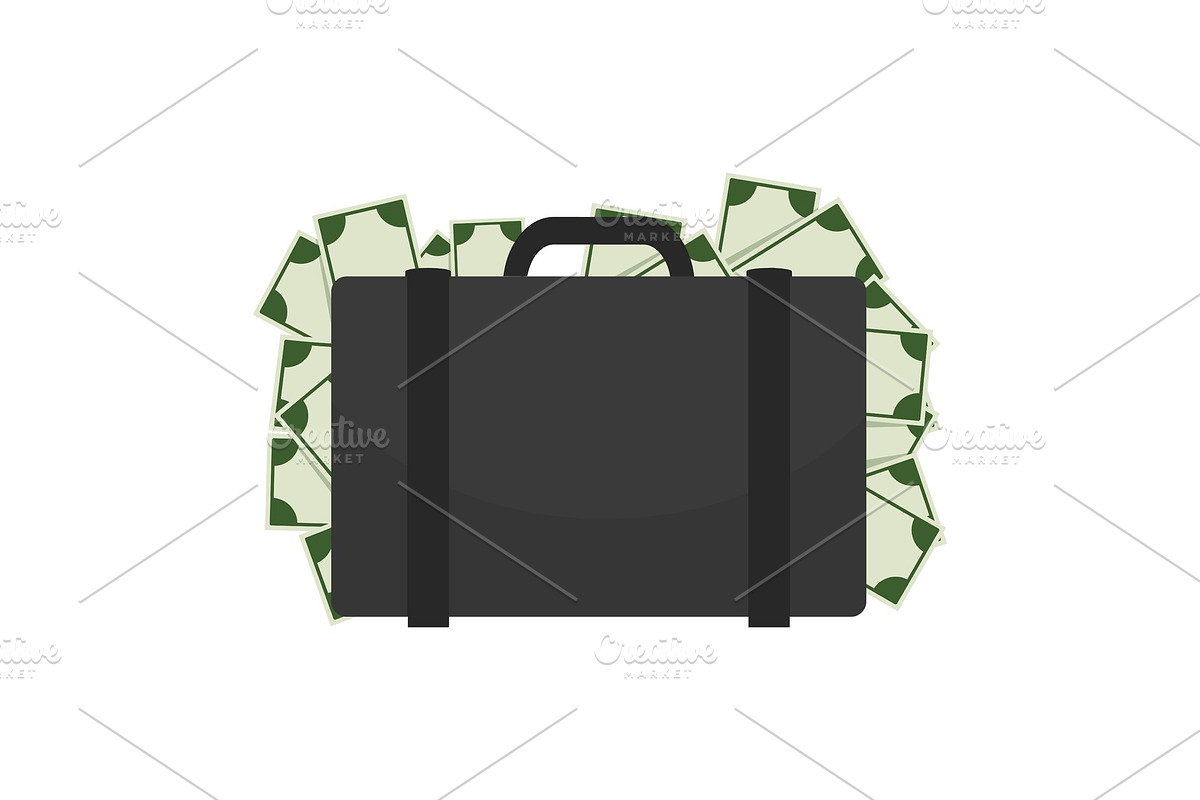 Briefcase Full of Money on Vector in Illustrations - product preview 8