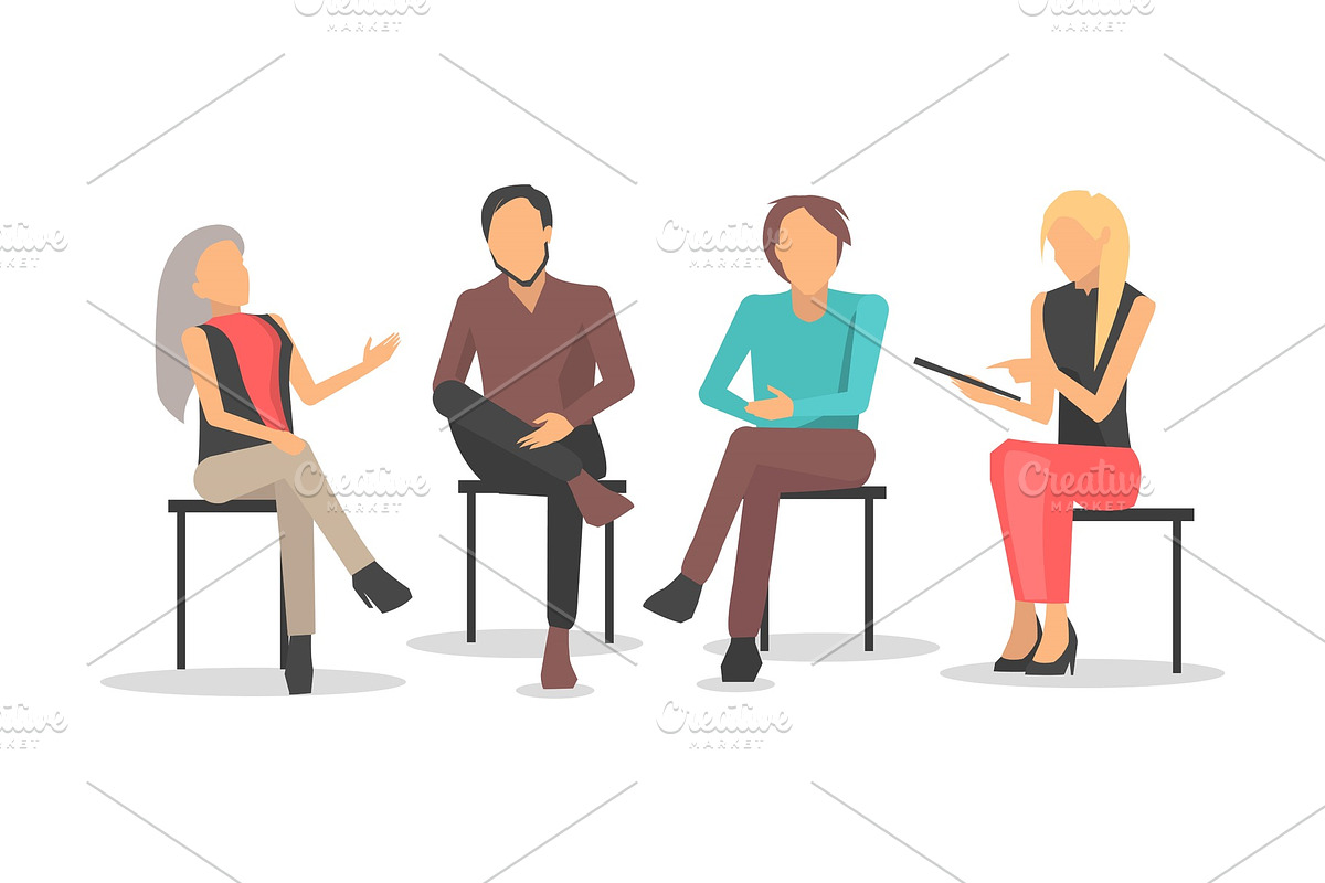 People at Business Training Sit and in Illustrations - product preview 8