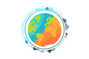 Earth Planet Globe Icon Vector