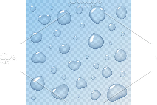 Water Drops Transparent Backdrop