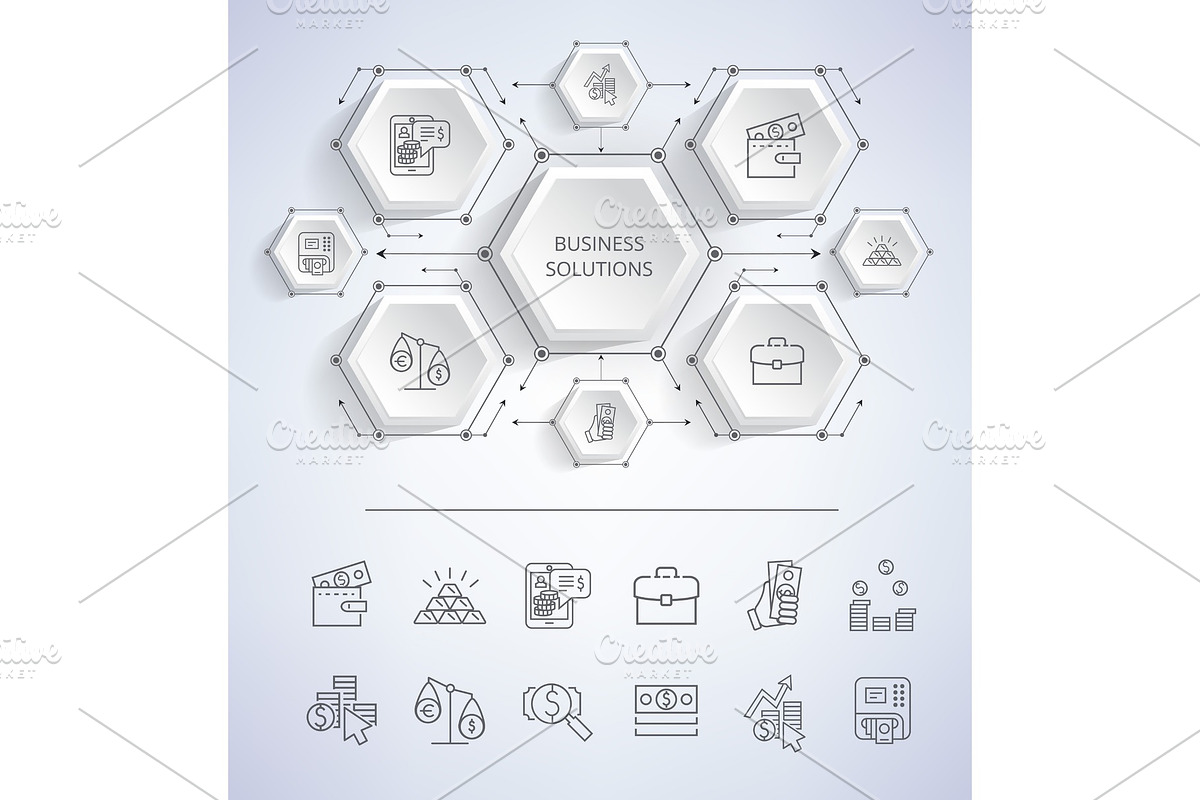 Business Solutions Infographic in Illustrations - product preview 8