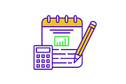 Financial planning color icon