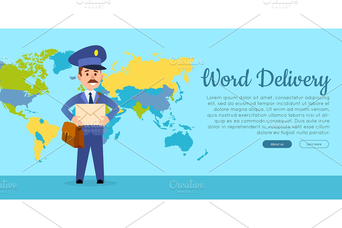 World Delivery Vector Web Banner in Illustrations - product preview 8