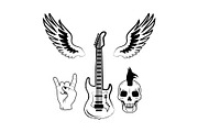 Rock n Roll Symbol Electric Guitar