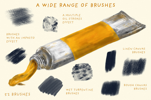 Oil Paint Brushes for Procreate in Photoshop Brushes - product preview 1