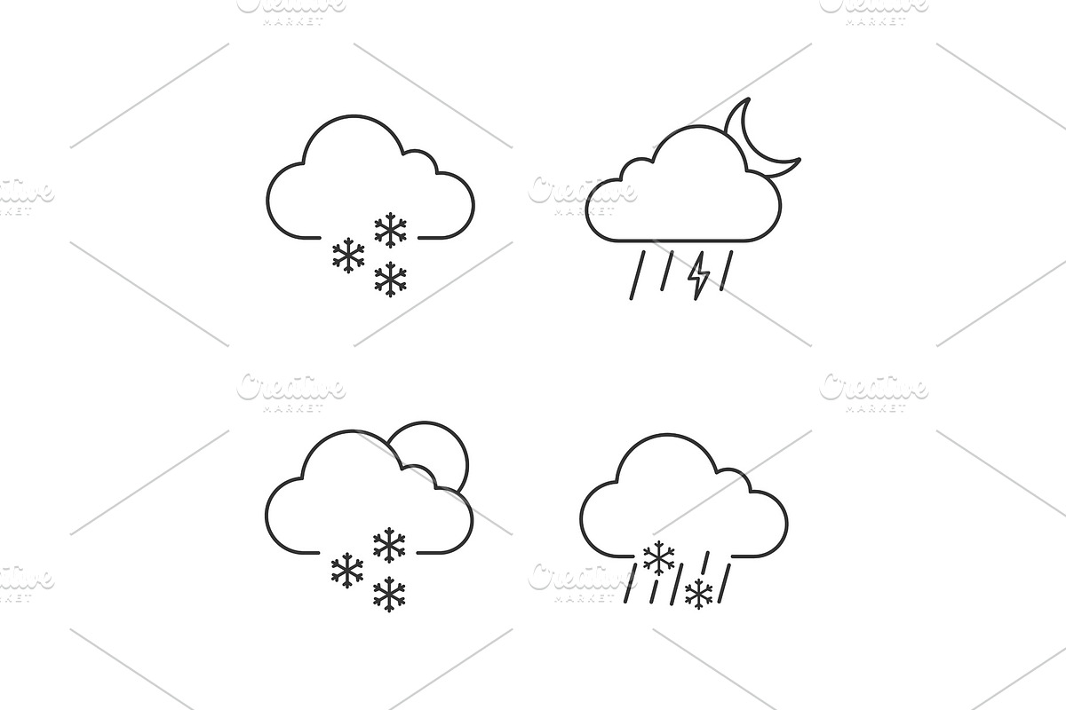 Weather forecast linear icons set in Icons - product preview 8