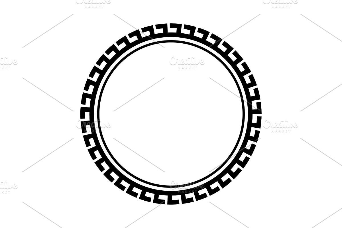 Greek key round frame. Typical in Textures - product preview 8