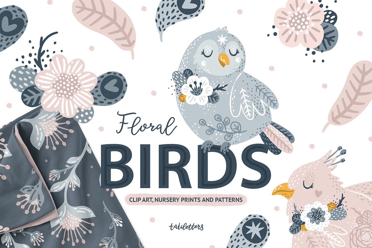 Birds and Flowers Prints & patterns in Illustrations - product preview 8