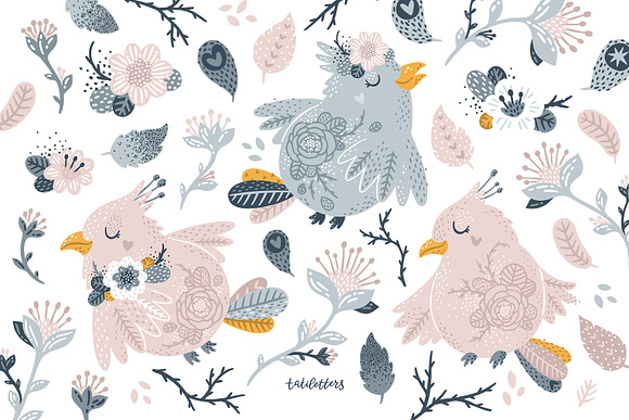 Birds and Flowers Prints & patterns in Illustrations - product preview 1