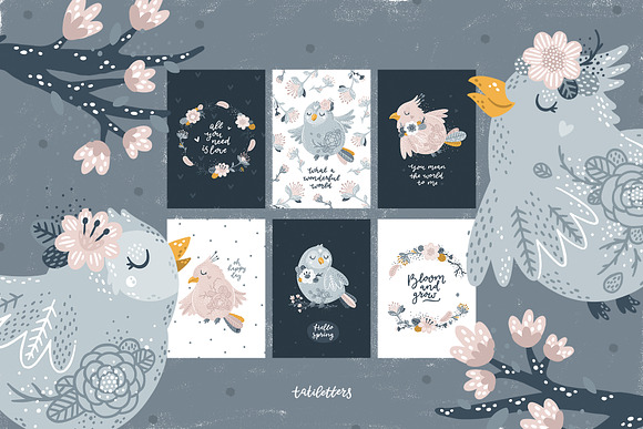 Birds and Flowers Prints & patterns in Illustrations - product preview 7