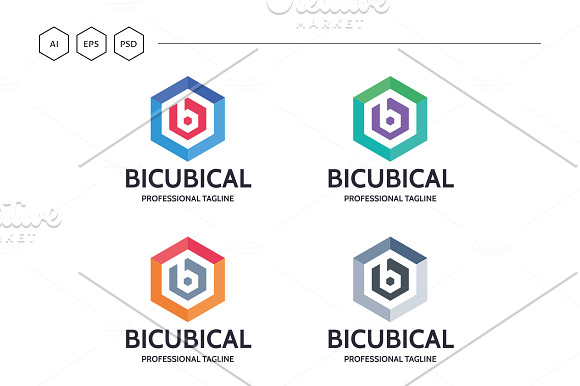 Bicubical Letter B Logo in Logo Templates - product preview 5