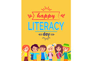 Happy Literacy Day Poster Vector