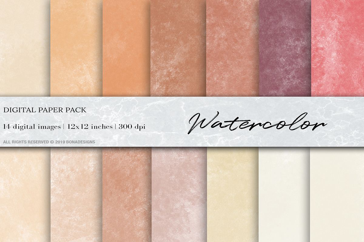 Watercolor Digital Papers in Textures - product preview 8
