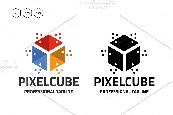 Pixel Cube Logo in Logo Templates - product preview 5