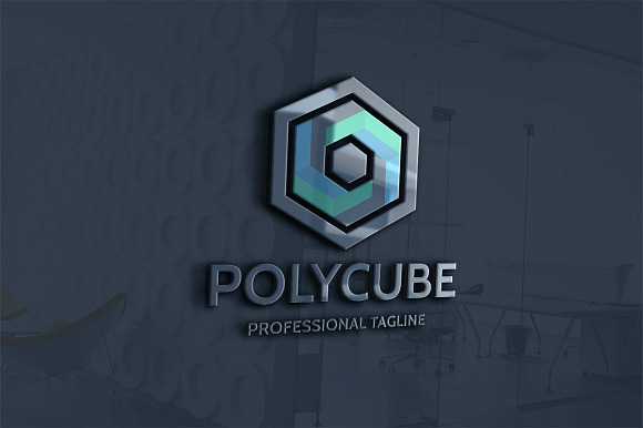 Polygon Cube Logo in Logo Templates - product preview 3