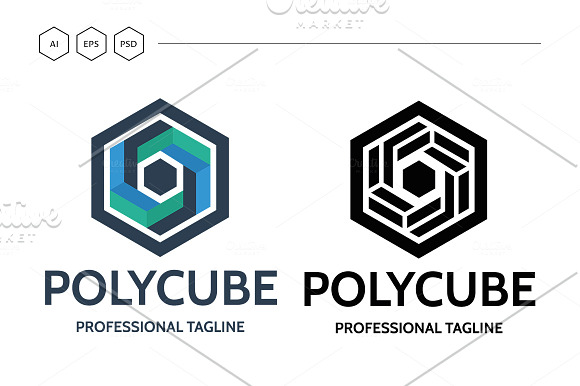 Polygon Cube Logo in Logo Templates - product preview 5