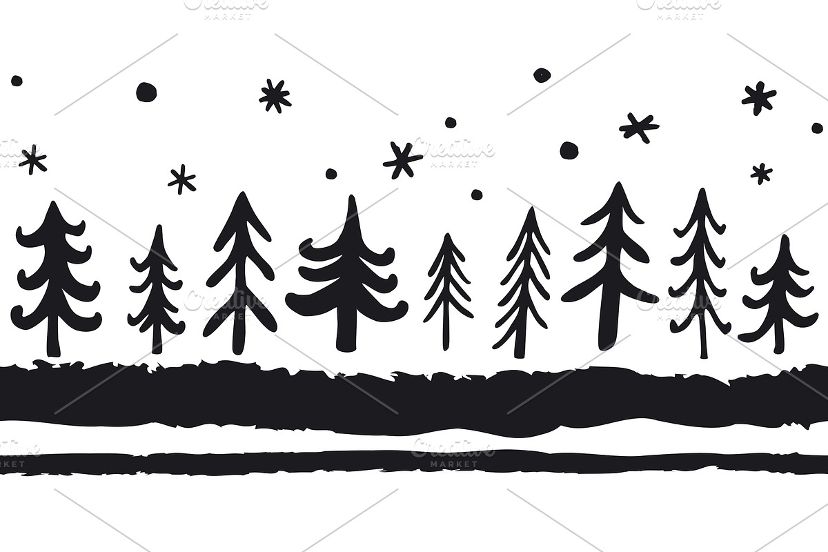 Vector hand-drawn seamless pattern in Objects - product preview 8