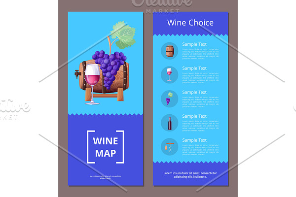 Wine Map Choice Template Vector