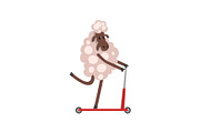 Furry Sheep Riding Kick Scooter
