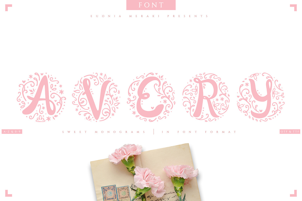 AVERY FONT - sweet monograms font in Display Fonts - product preview 8