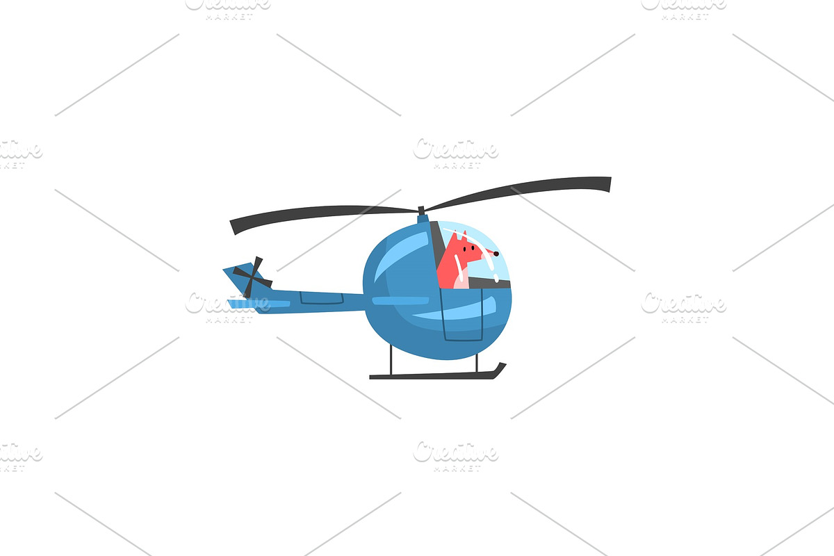 Fox Piloting Helicopter, Wild in Illustrations - product preview 8