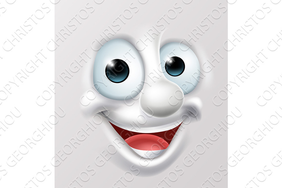 Happy Cartoon Emoticon face in Illustrations - product preview 8
