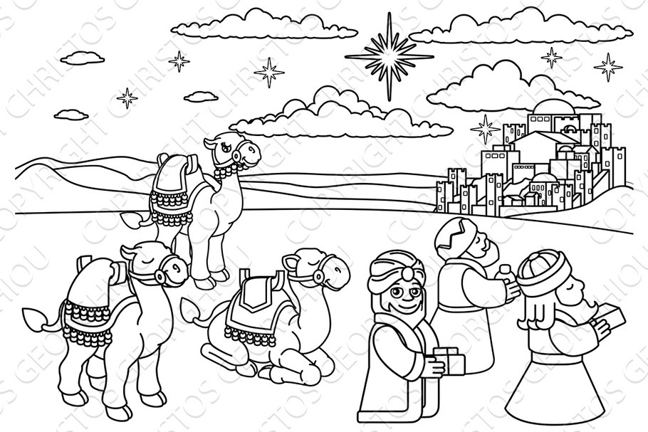 Wise Men Christmas Nativity Scene