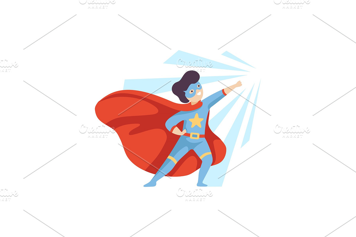 Cute Heroic Boy Wearing Superhero in Illustrations - product preview 8