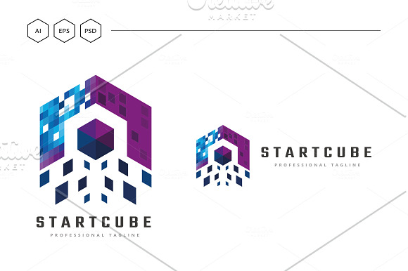 Startup Cube in Logo Templates - product preview 4