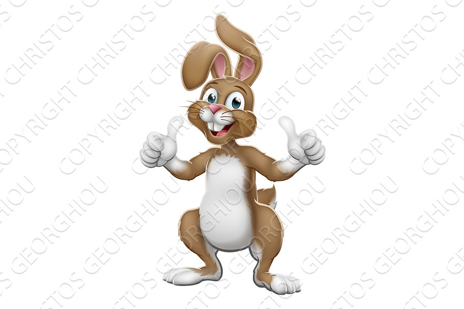 Easter Bunny Rabbit Cartoon Giving in Illustrations - product preview 8