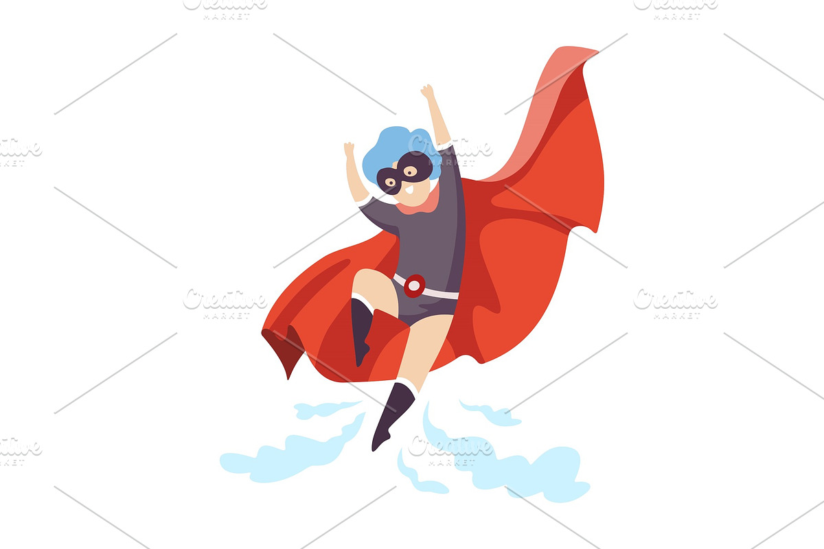 Cute Boy Wearing Superhero Costume in Illustrations - product preview 8