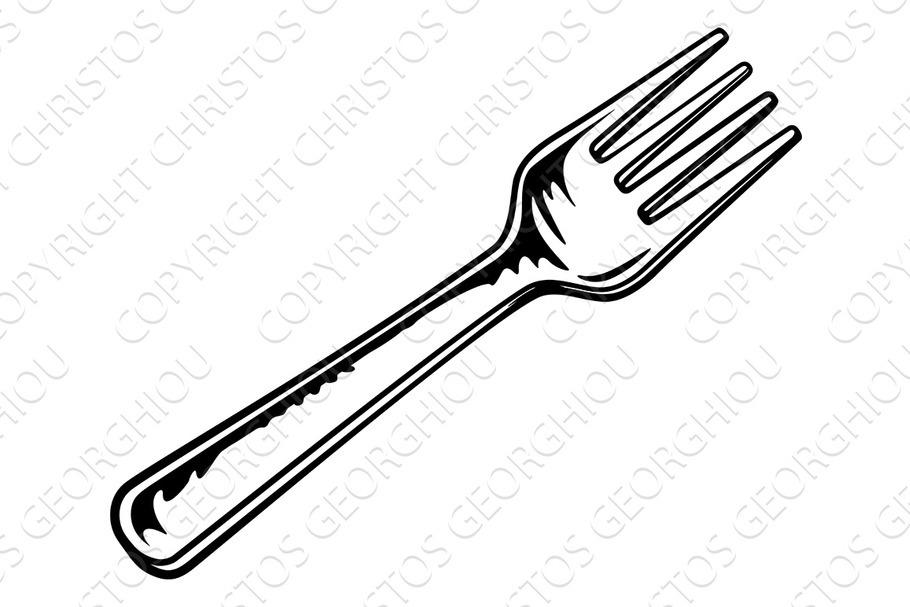 Fork Vintage Woodcut Engraved in Illustrations - product preview 8