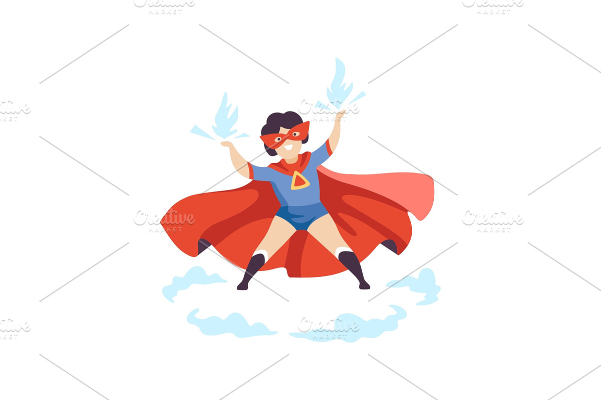 Cute Boy Wearing Colorful Superhero in Illustrations - product preview 8