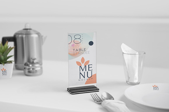 Table Menu Mockups in Product Mockups - product preview 4
