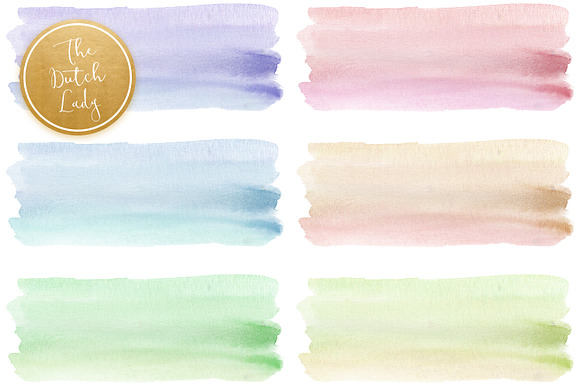 Colorful Gradient Watercolor Brushes in Illustrations - product preview 2