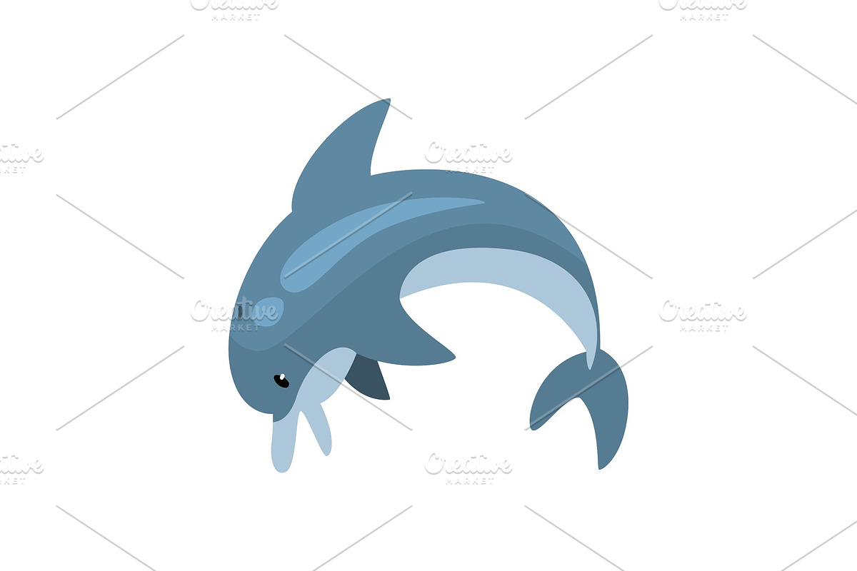 Cute Dolphin Cartoon Sea Animal in Illustrations - product preview 8