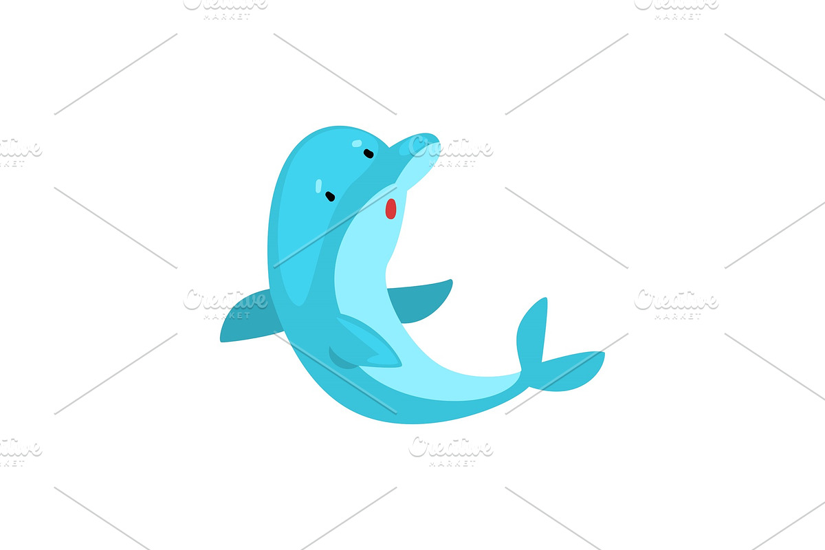 Lovely Dolphin Simming, Cartoon Sea in Illustrations - product preview 8