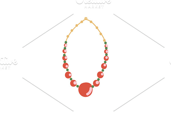 Red Beaded Necklace, Fashion