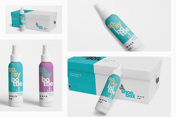 Plastic Spray Bottle Mockups in Product Mockups - product preview 5
