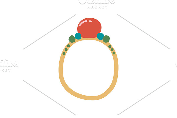 Golden Ring with Gemstones, Fashion