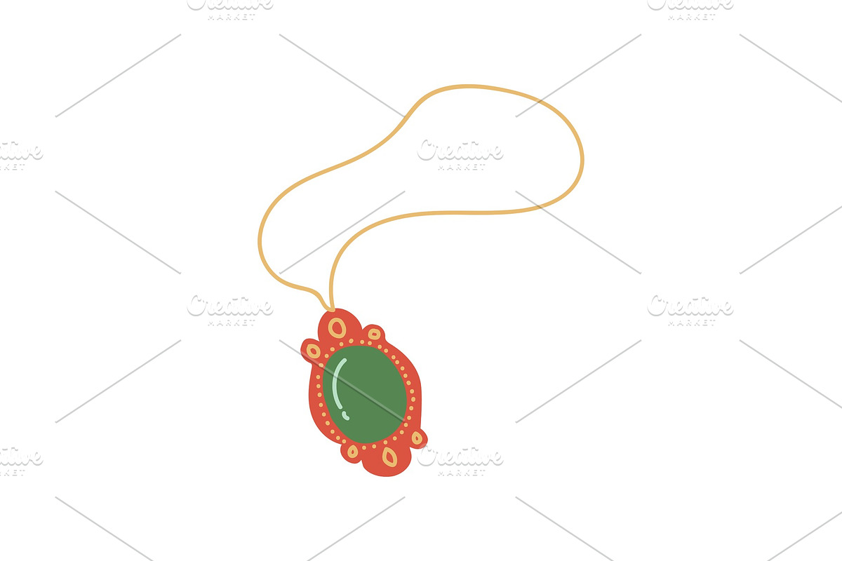 Gold Chain with Pendant, Jewelry in Illustrations - product preview 8