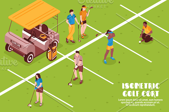 Golf Isometric Set in Illustrations - product preview 2