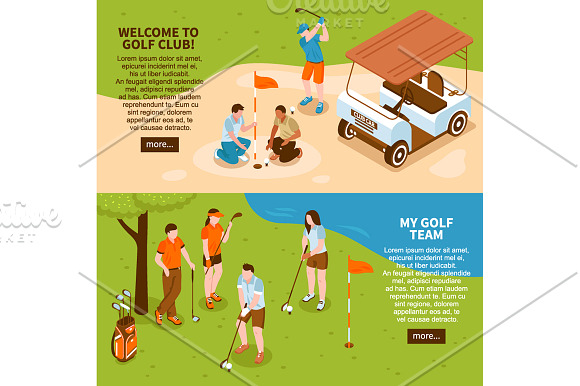 Golf Isometric Set in Illustrations - product preview 4