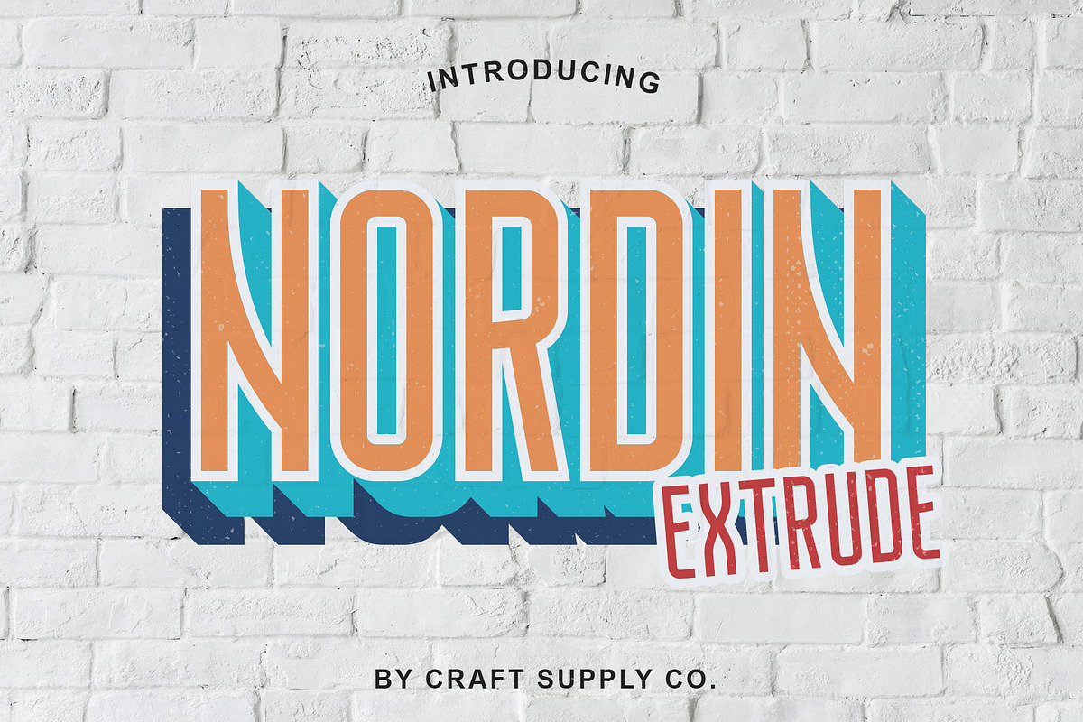 Nordin Extrude Font Family in Sans-Serif Fonts - product preview 8