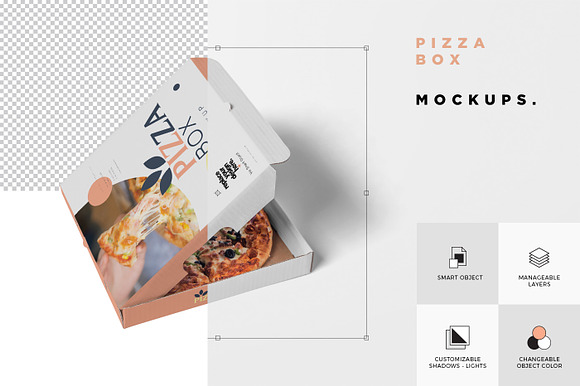 Pizza Box Mockups in Product Mockups - product preview 5